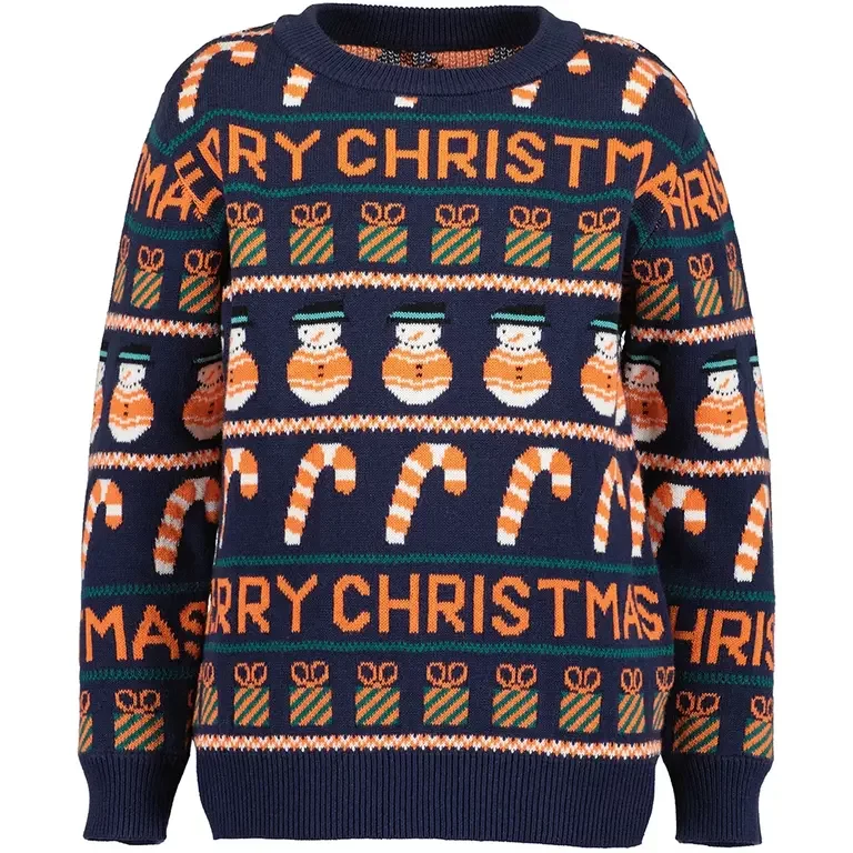 Gebreide Kerst trui (night blue)