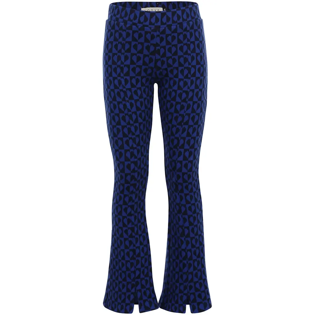 Broek flared (blue hearts)