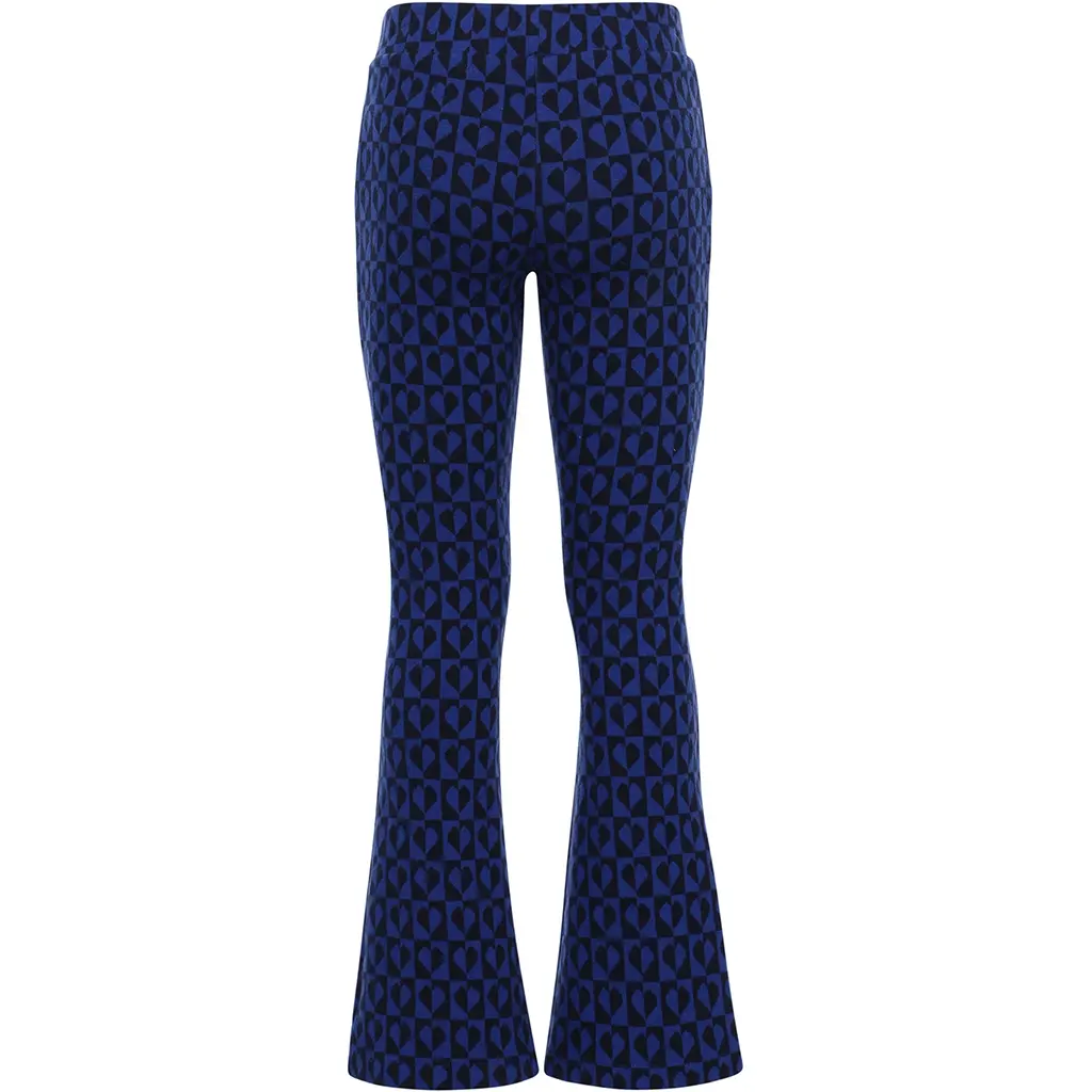 Broek flared (blue hearts)
