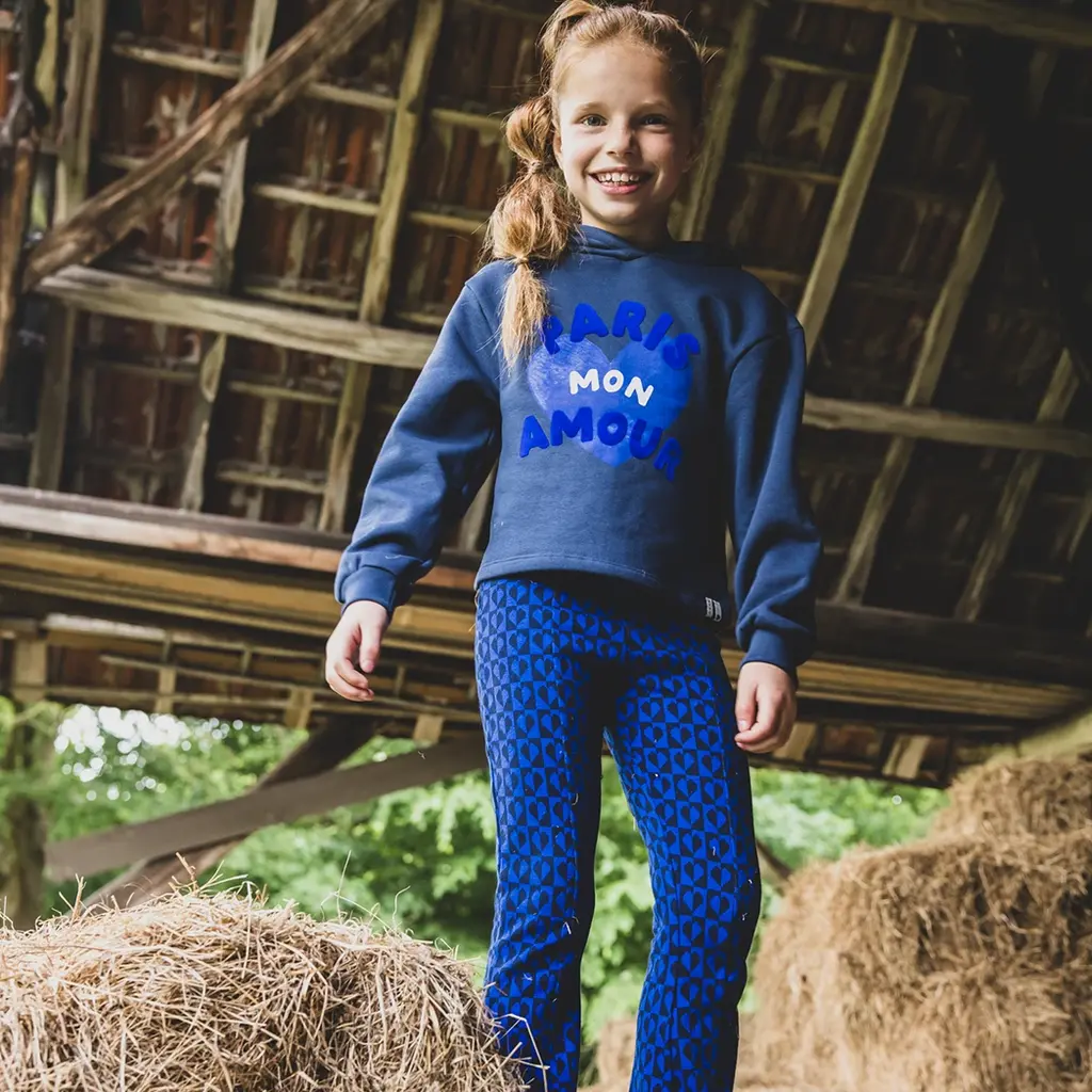 Broek flared (blue hearts)