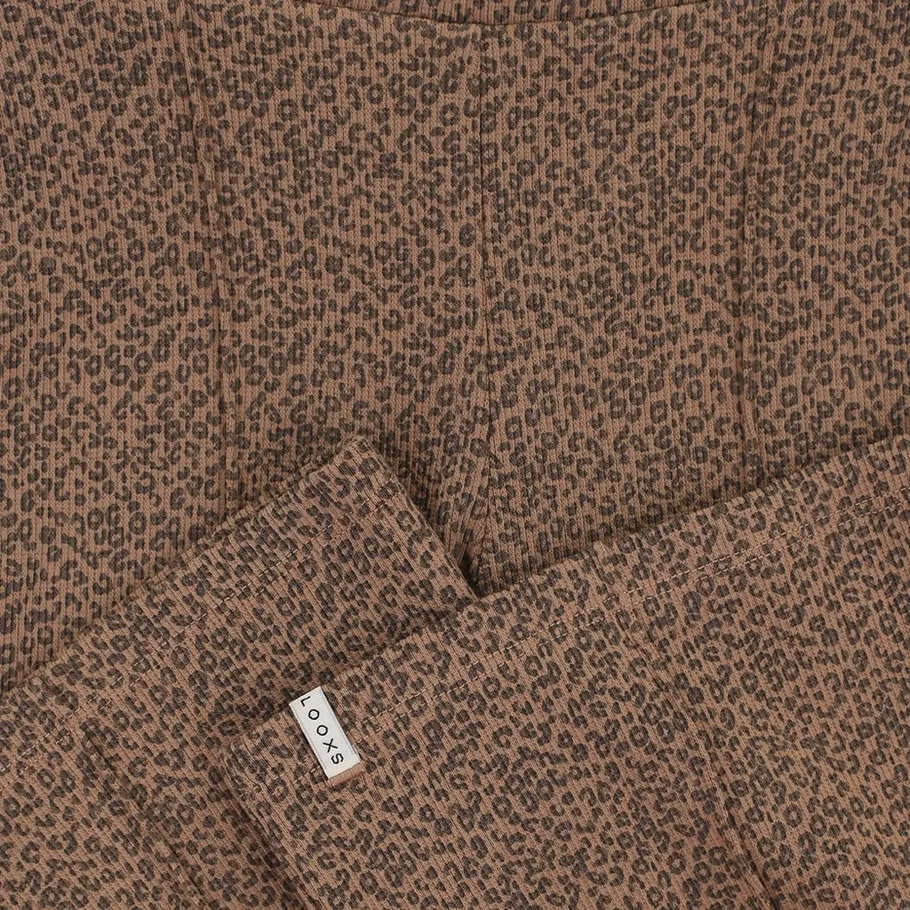 Broek flared rib (mini leopard)
