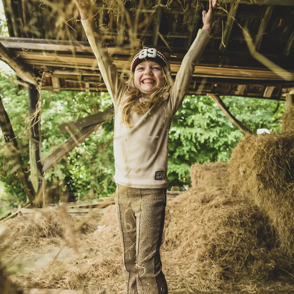 Broek flared rib (mini leopard)