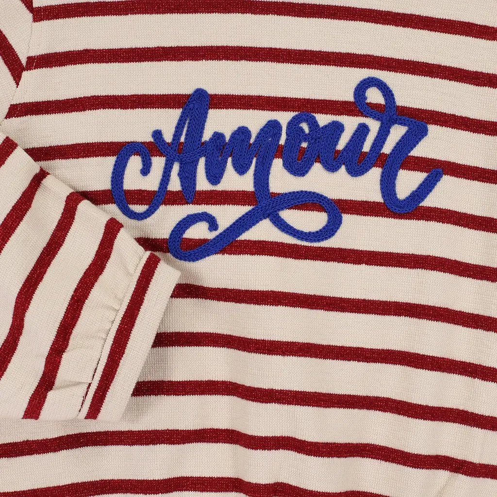 Trui lurex (deep red stripe)