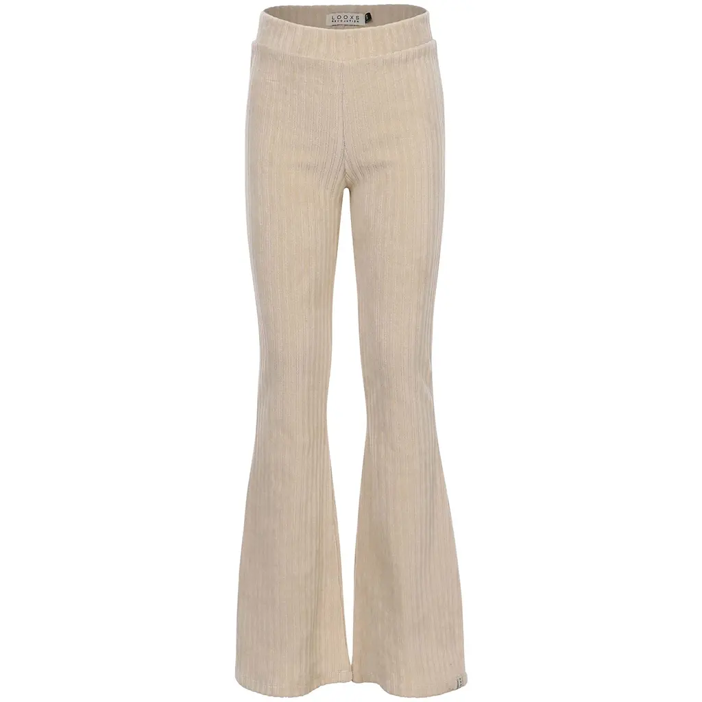 Broek flared velvet rib (soft sand)