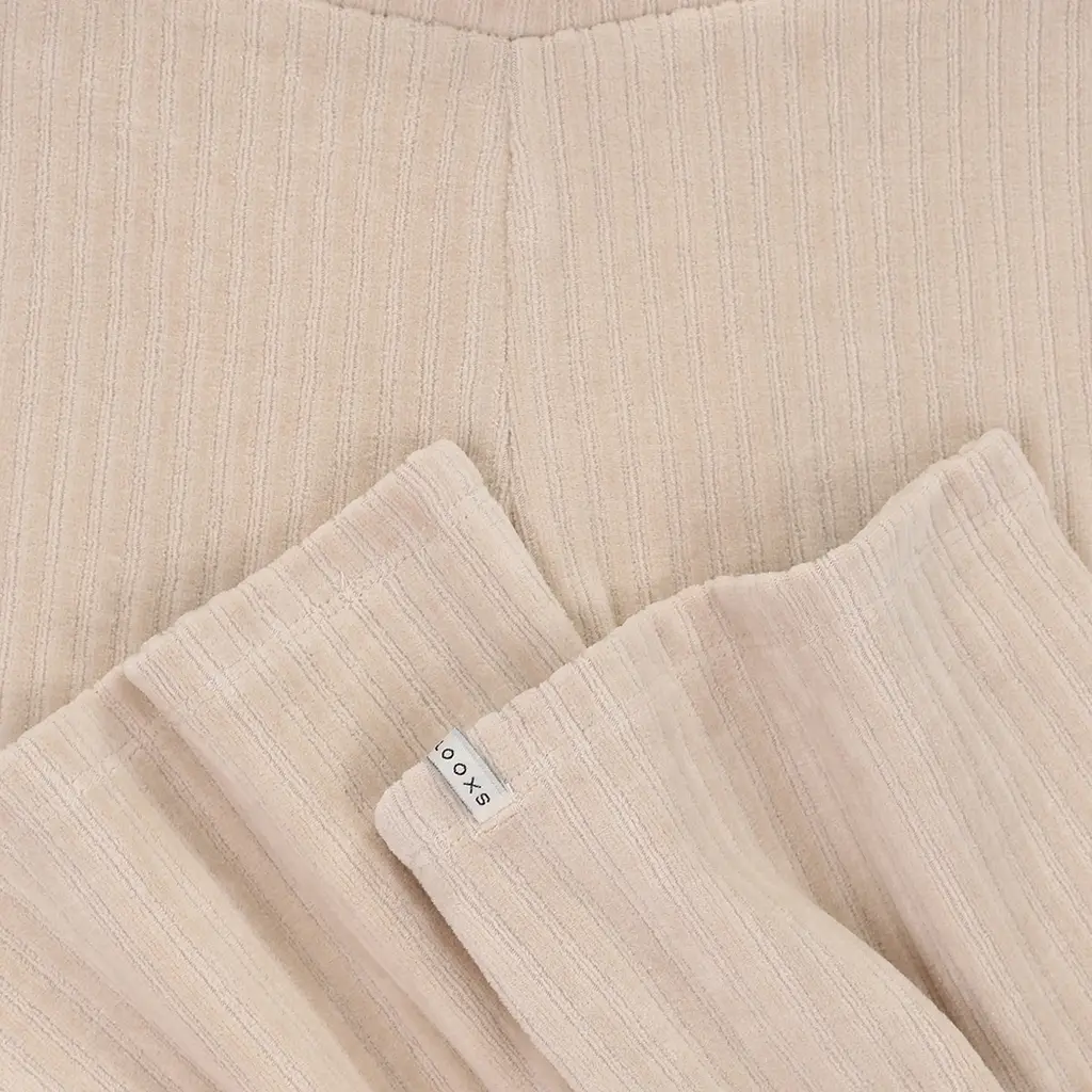 Broek flared velvet rib (soft sand)