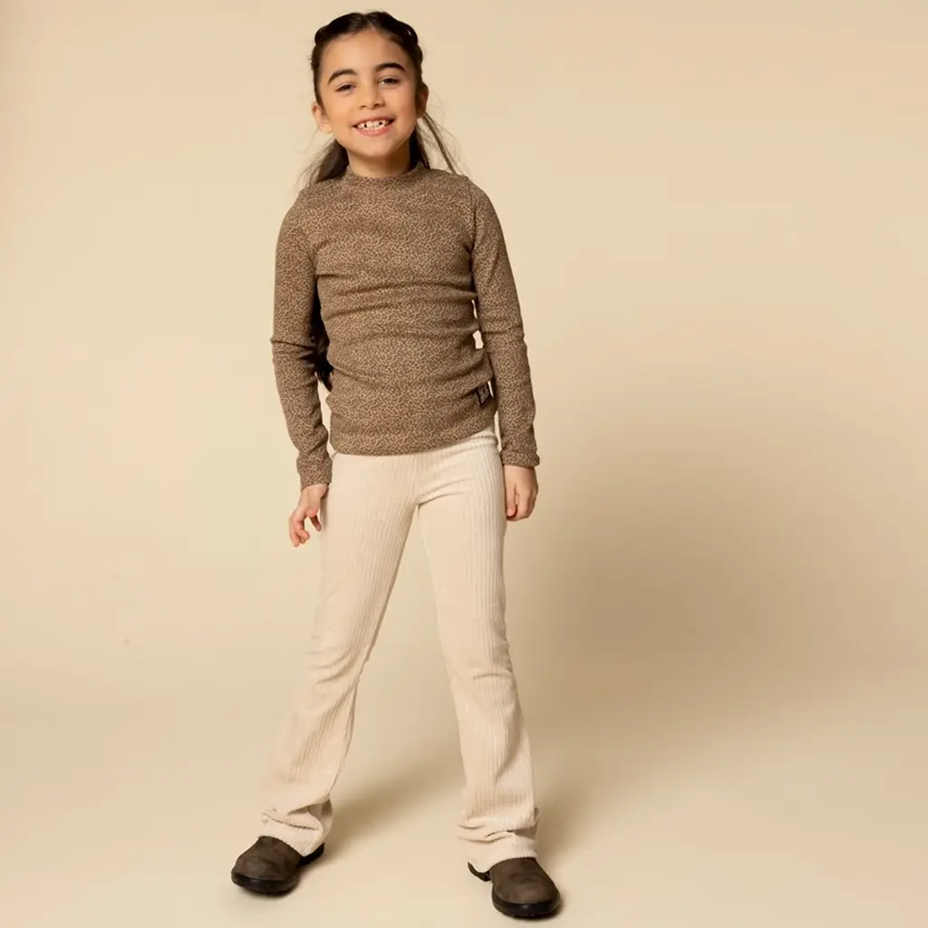 Broek flared velvet rib (soft sand)