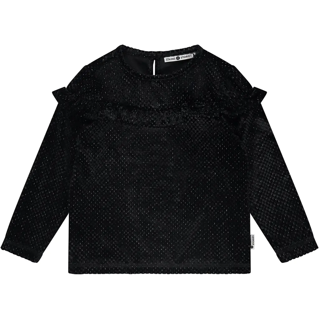 Longsleeve velvet glitter (blackboard)