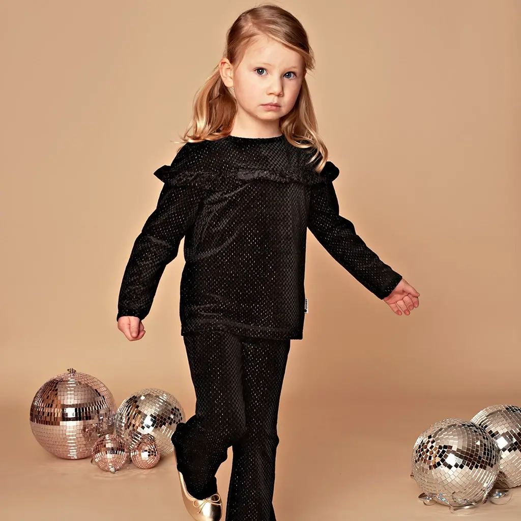 Longsleeve velvet glitter (blackboard)
