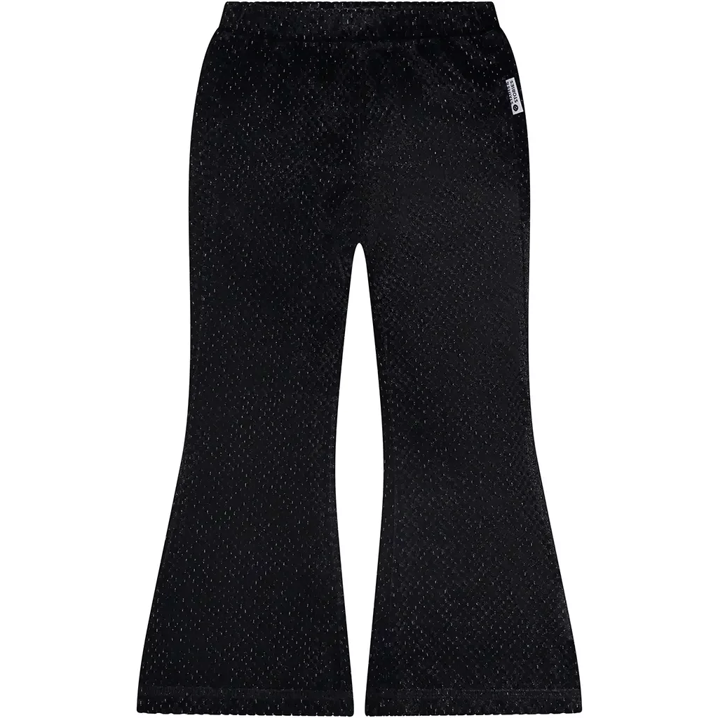 Broek flared velvet glitter (blackboard)