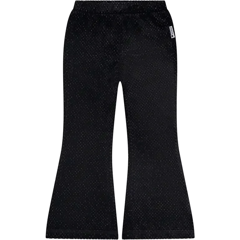 Broek flared velvet glitter (blackboard)