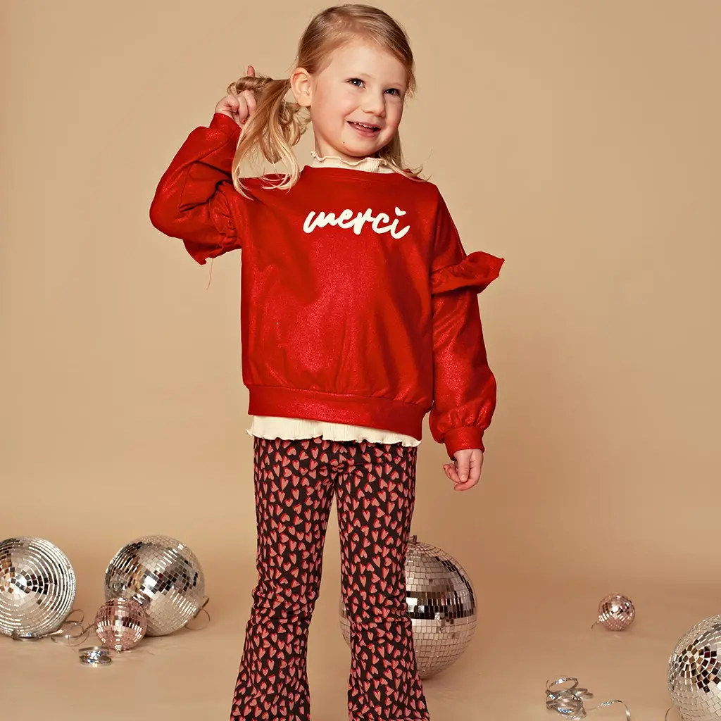 Broek flared hearts (blackboard)