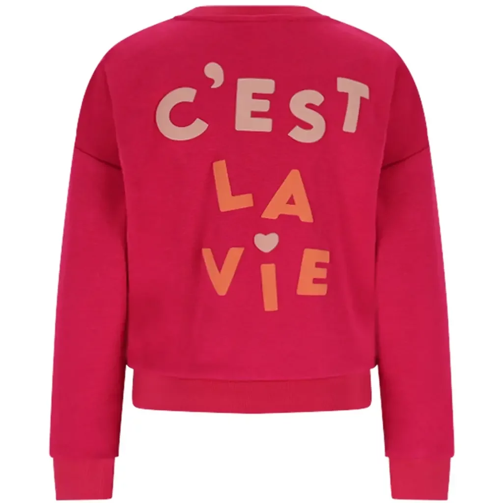 Trui Konono backprint (cerise pink)