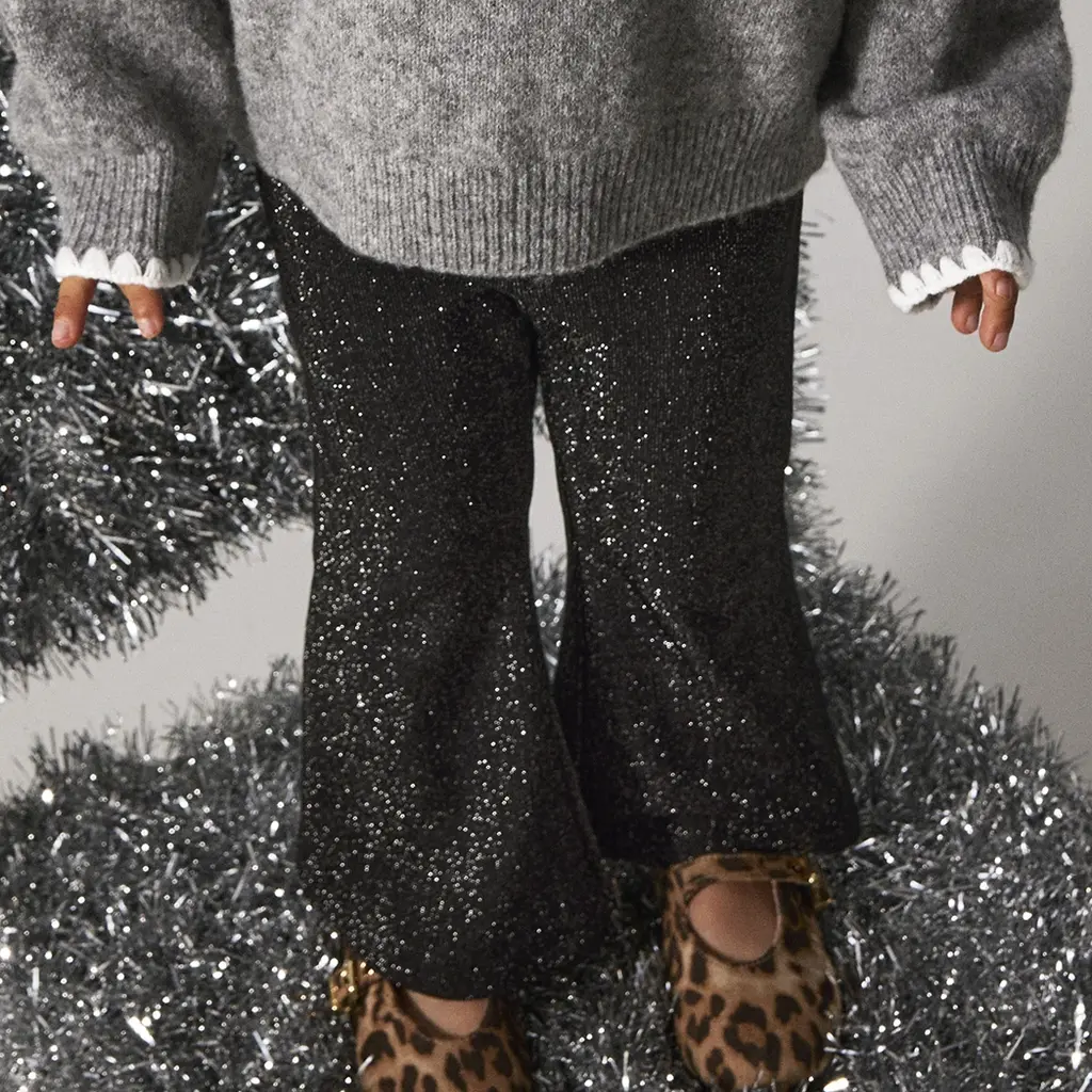 Broek glitter BOOTCUT Roisin (black)