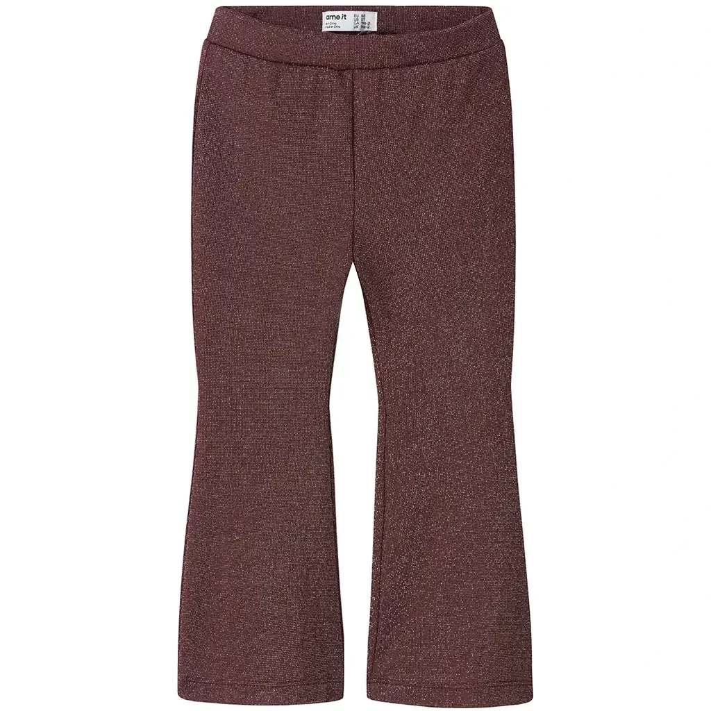 Broek glitter BOOTCUT Roisin (burgundy)