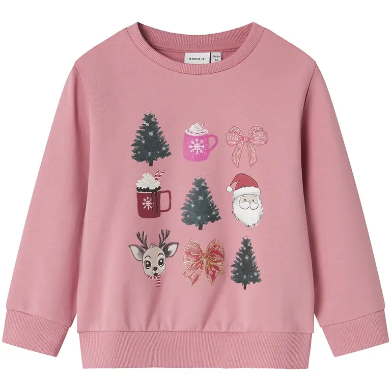 KERST trui sweat Romalia (wild rose)