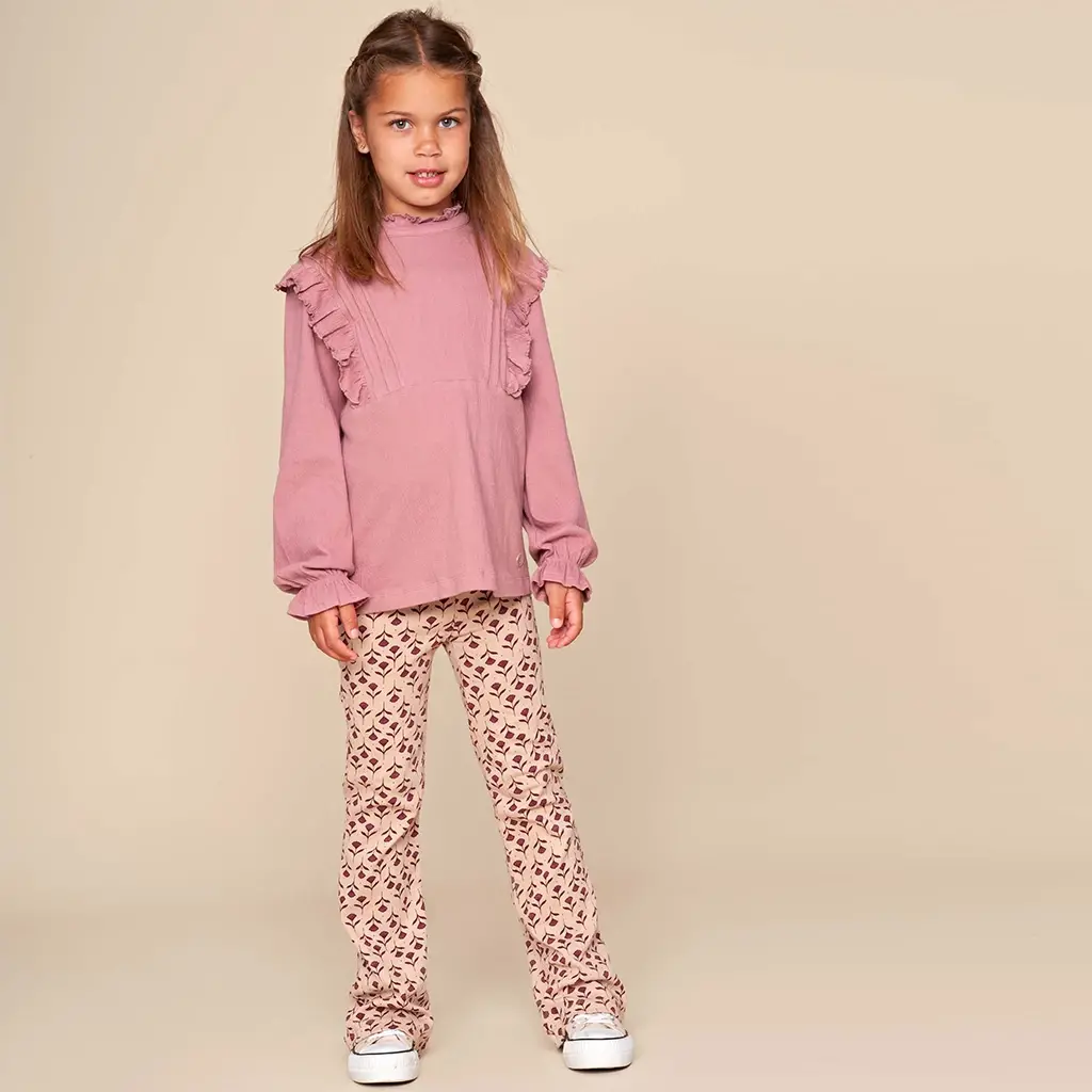 Broek Virginia flared (aop sand flower)