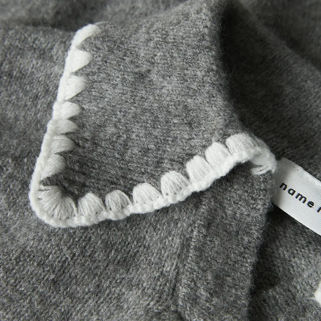 Gebreide trui polo Riksa (grey melange)