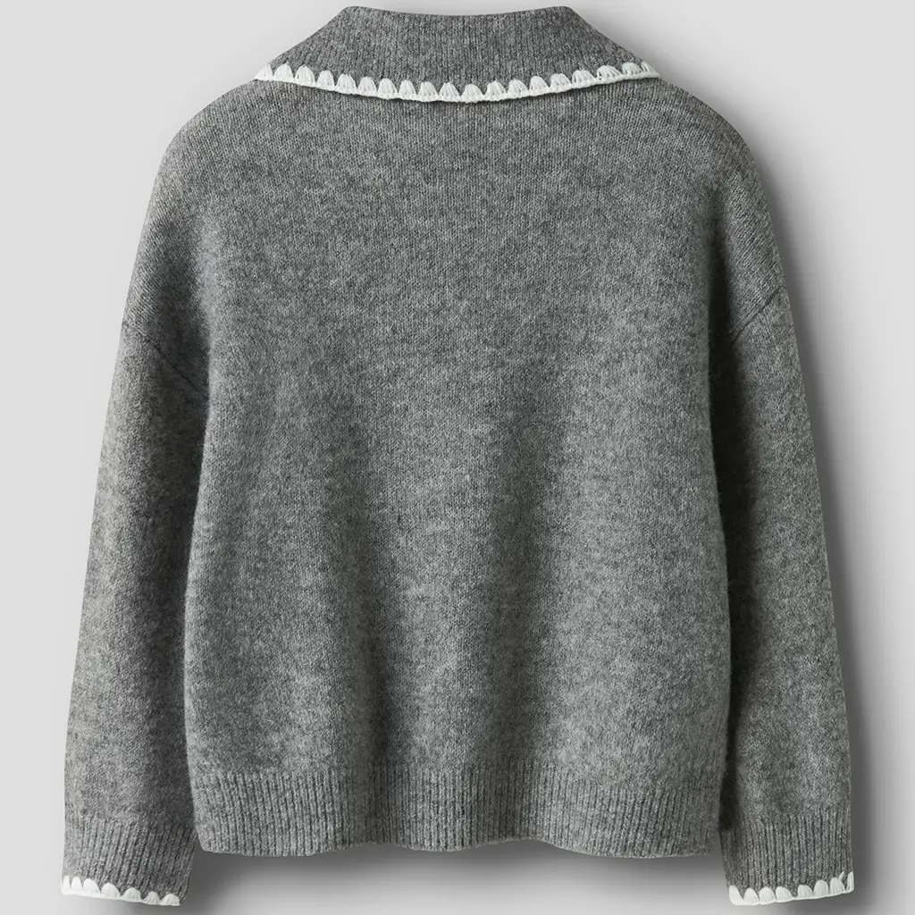 Gebreide trui polo Riksa (grey melange)