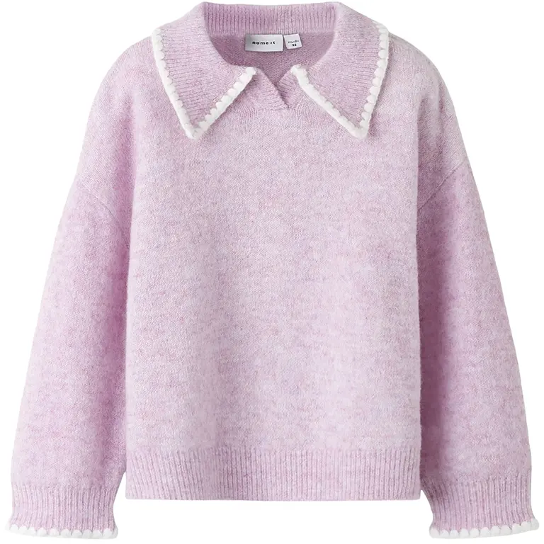 Gebreide trui polo Riksa (keepsake lilac)