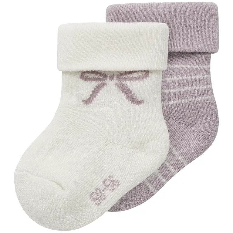 Twee paar baby sokjes Rifia (keepsake lilac/cloud dancer)