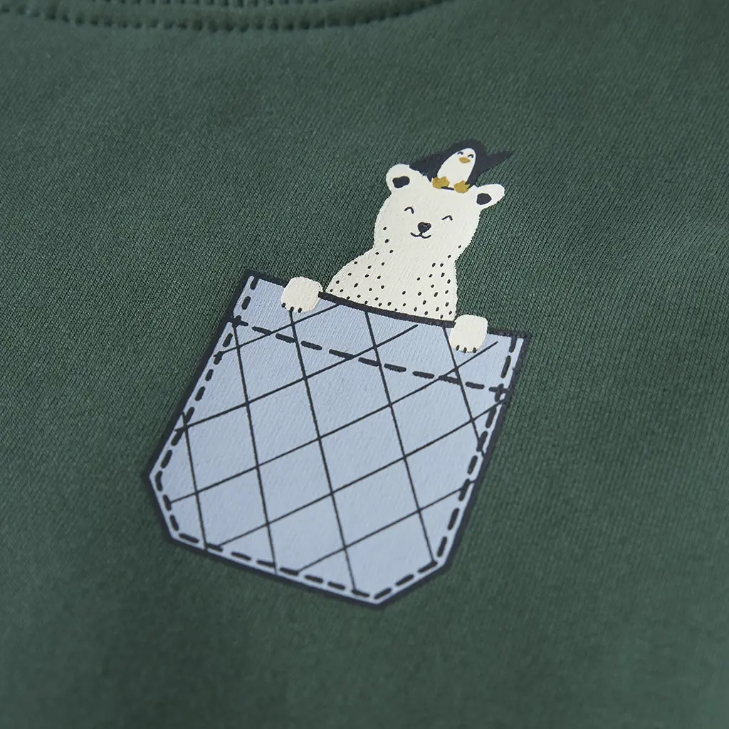 Trui sweat Vugo (bistro green pocket bear)