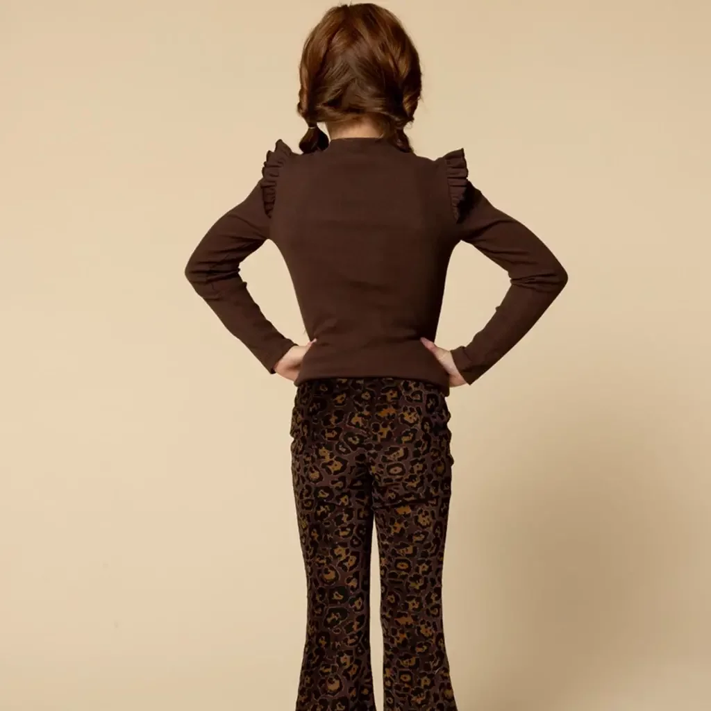 Broek flared velvet (velvet leopard)