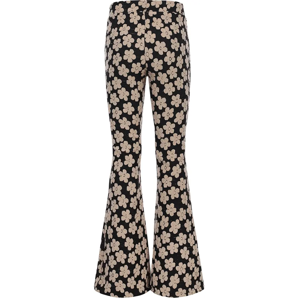Broek flared (flowerfield black)