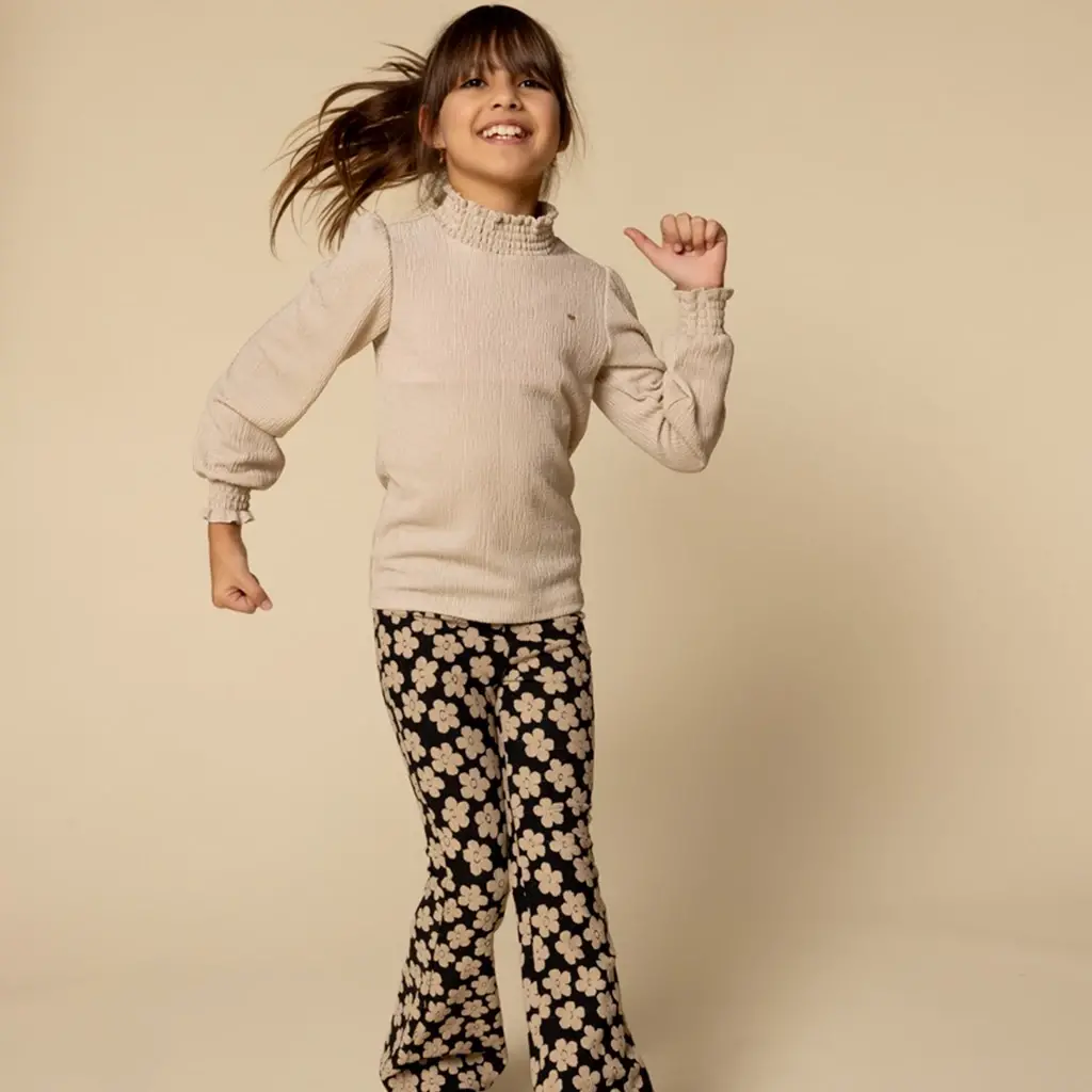 Broek flared (flowerfield black)