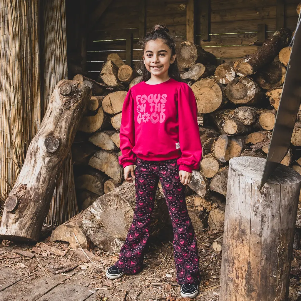 Broek flared sweat (boho hearts)