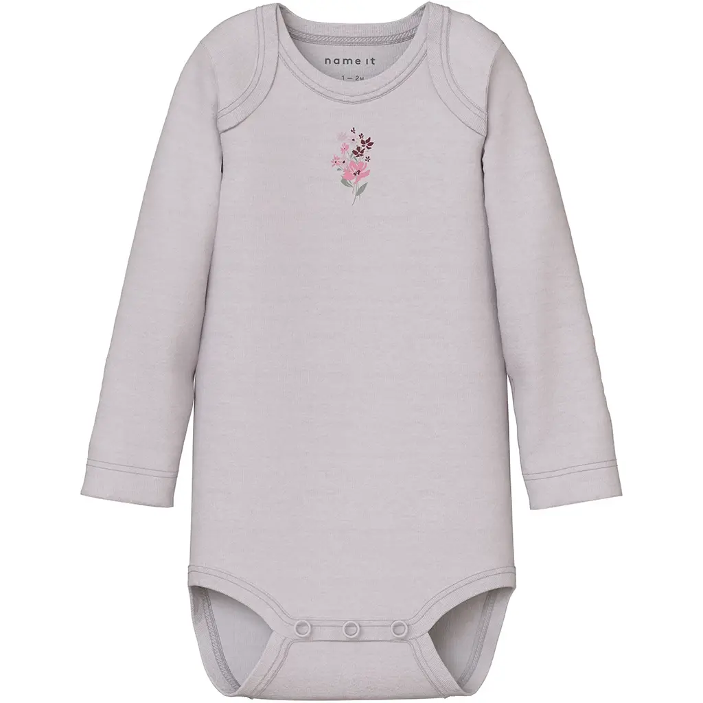 Drie rompertjes Flower (jet stream/lilac marble/cashmere rose)