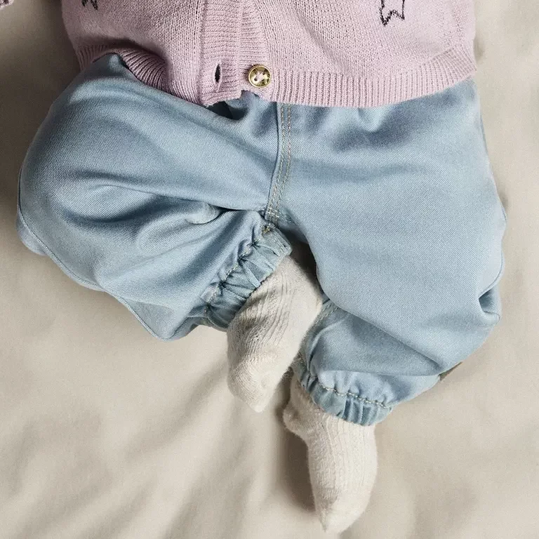 Zacht baby broekje Rose (light blue denim)