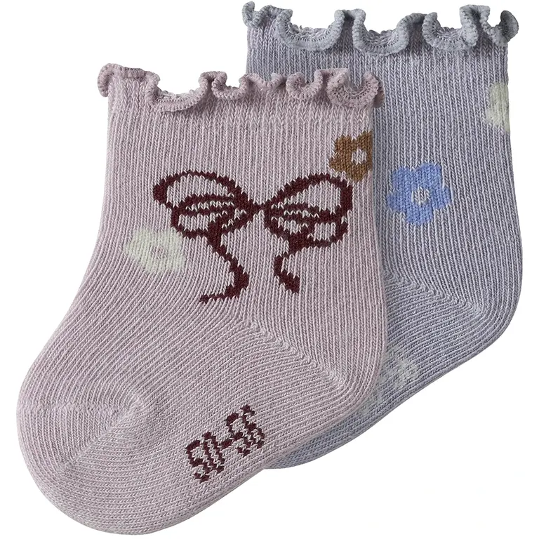 Twee paar sokjes Tillie (lavender gray/dawn pink)