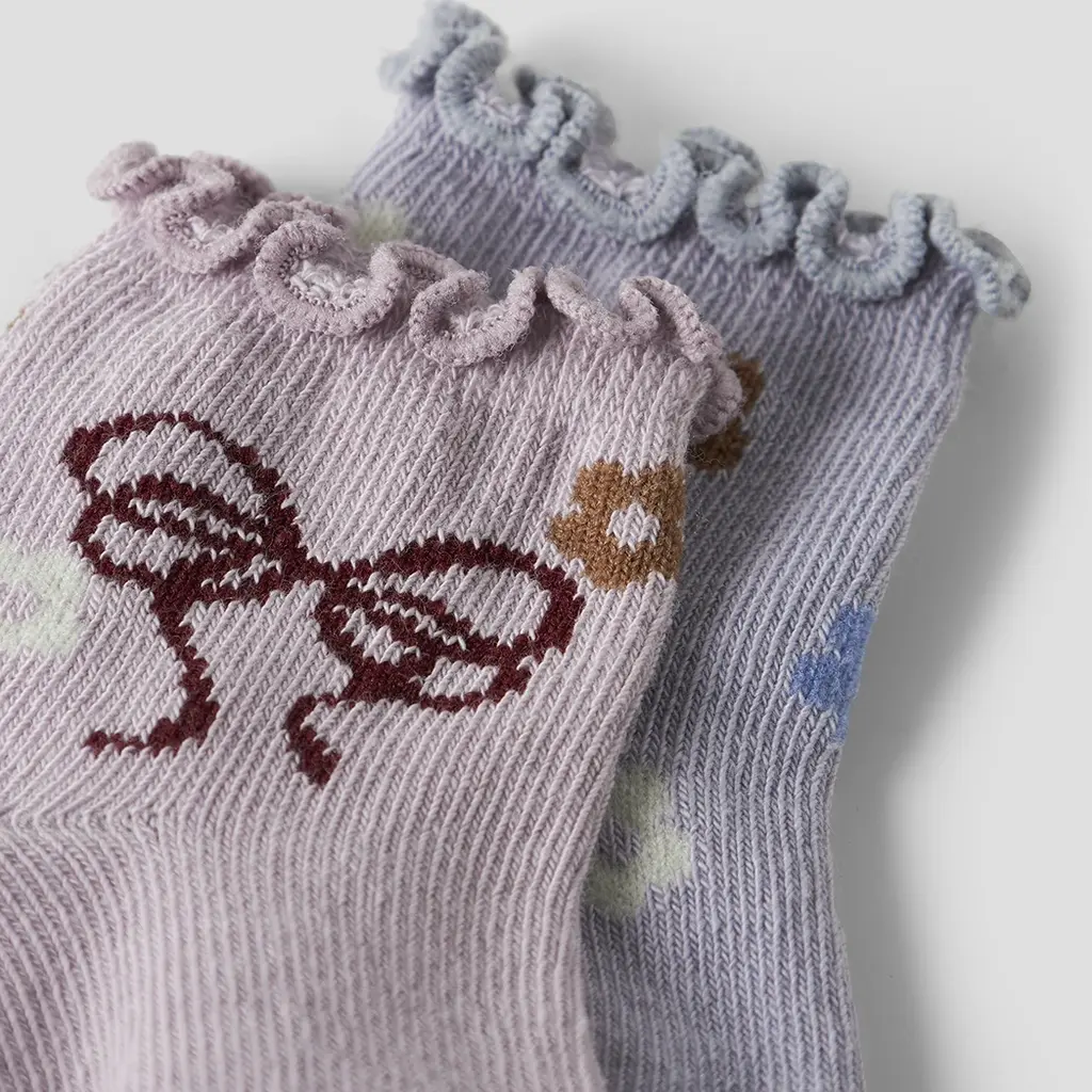 Twee paar sokjes Tillie (lavender gray/dawn pink)