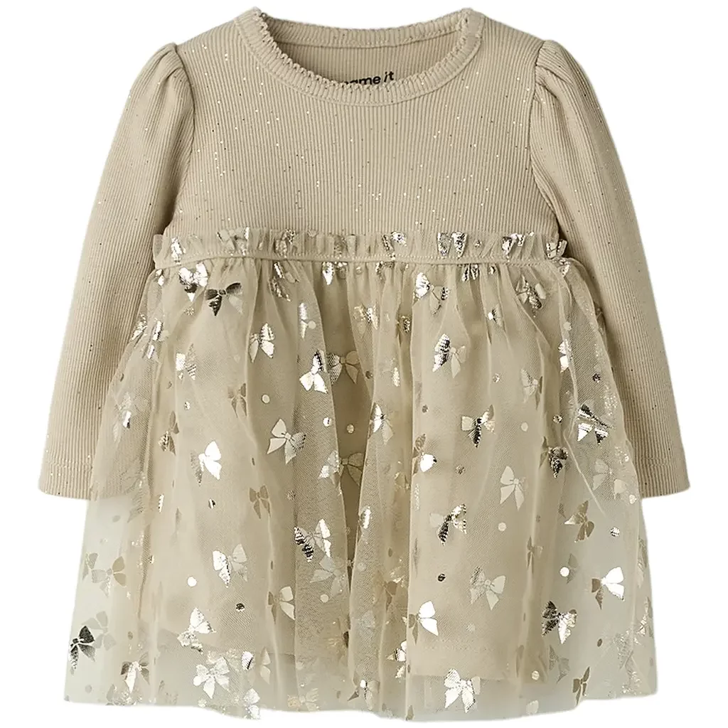 Jurkje rib glitter Rosally (cement)