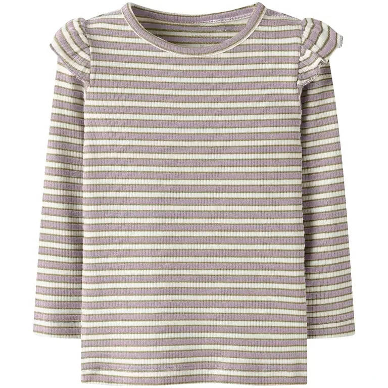 Longsleeve rib ruffle Taias (dawn pink/cloud dancer)