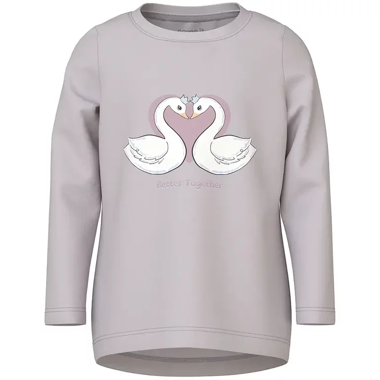 Longsleeve Vix (lilac marble swan heart)