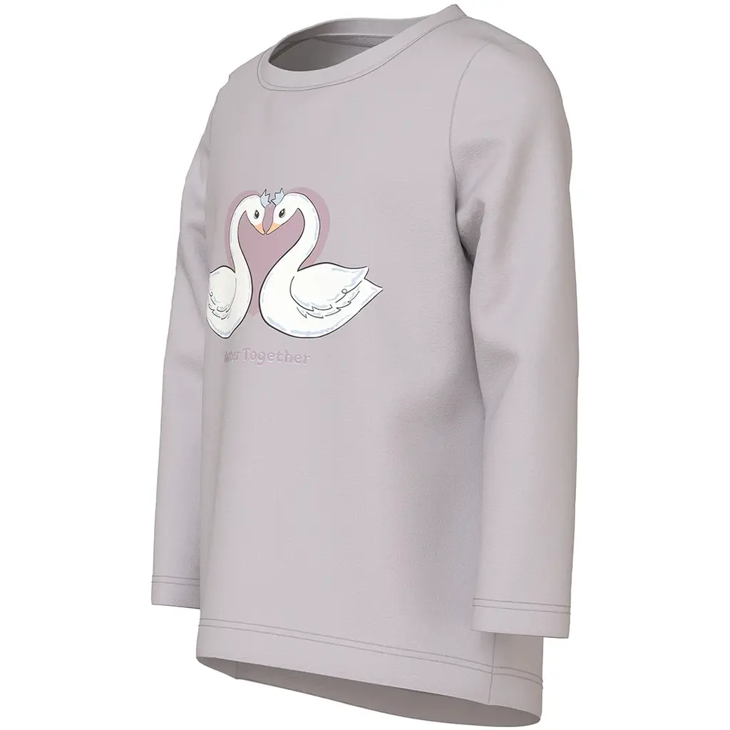 Longsleeve Vix (lilac marble swan heart)