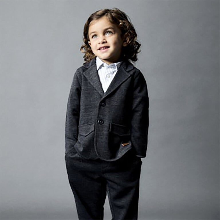 Zacht colbert jasje Robino (dark grey melange)