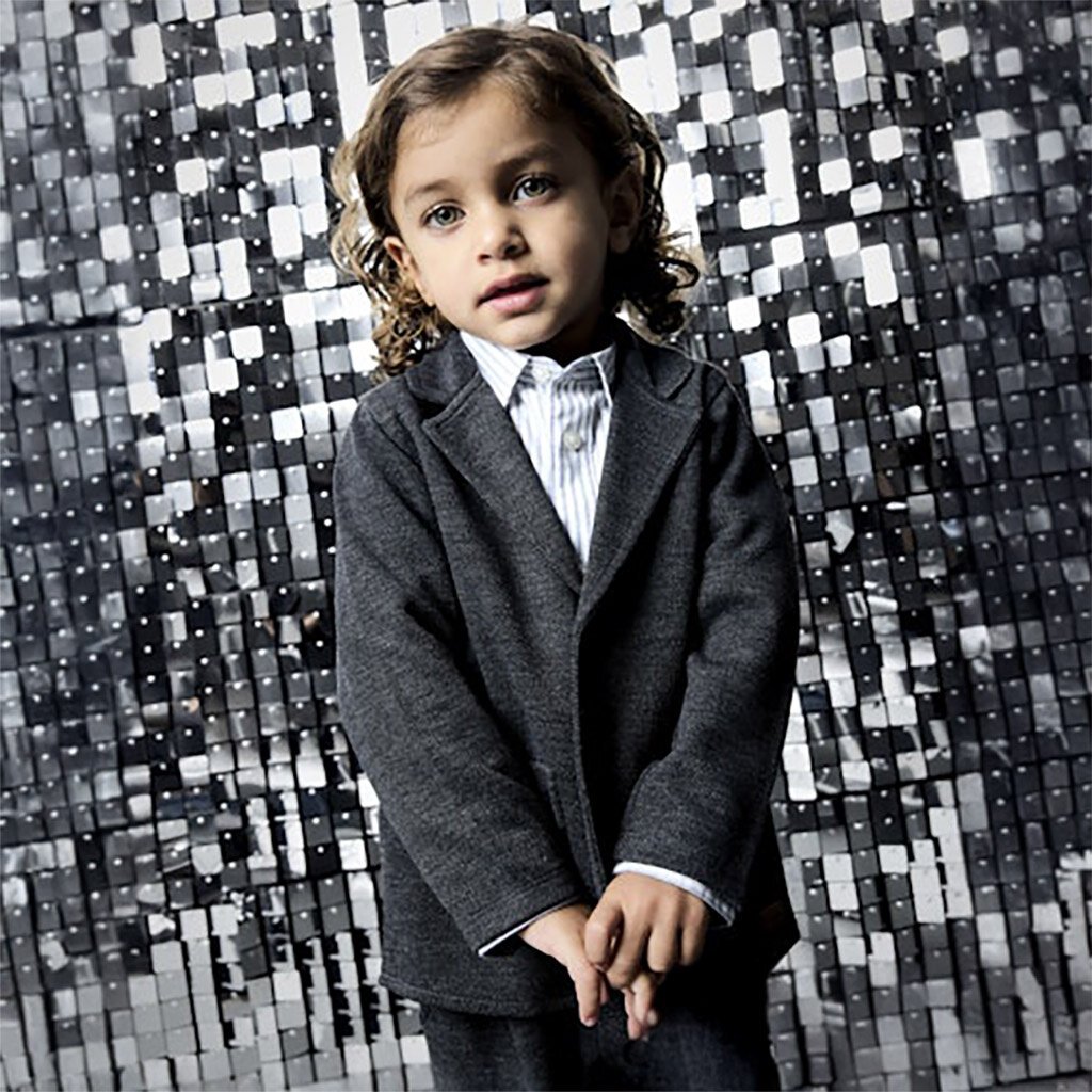 Zacht colbert jasje Robino (dark grey melange)