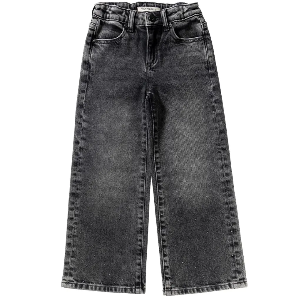 Spijkerbroek glitter wide fit (acid grey)