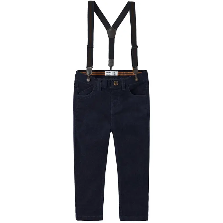 Broek SLIM corduroy met bretels Ryan (navy blazer)