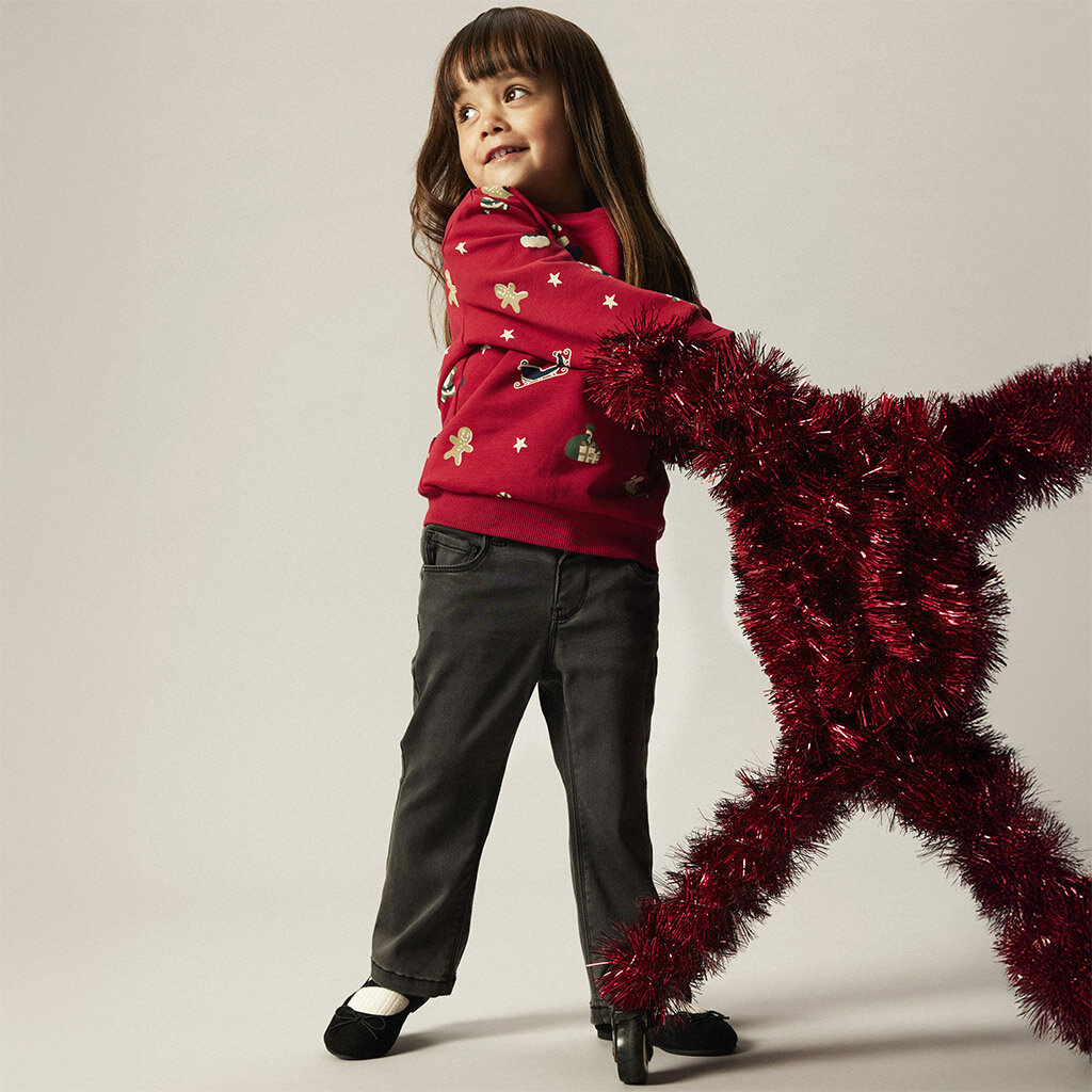 KERST trui sweat Rohom (jester red)