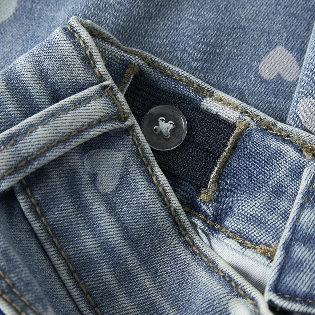 Jeans MOM FIT Bella (medium blue denim hearts)