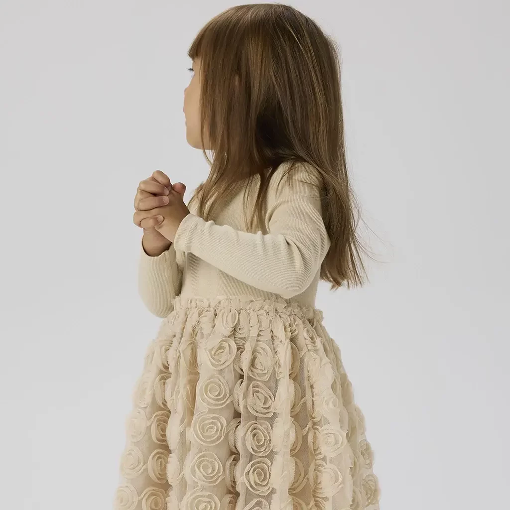 Jurk tulle Sykia (cement)