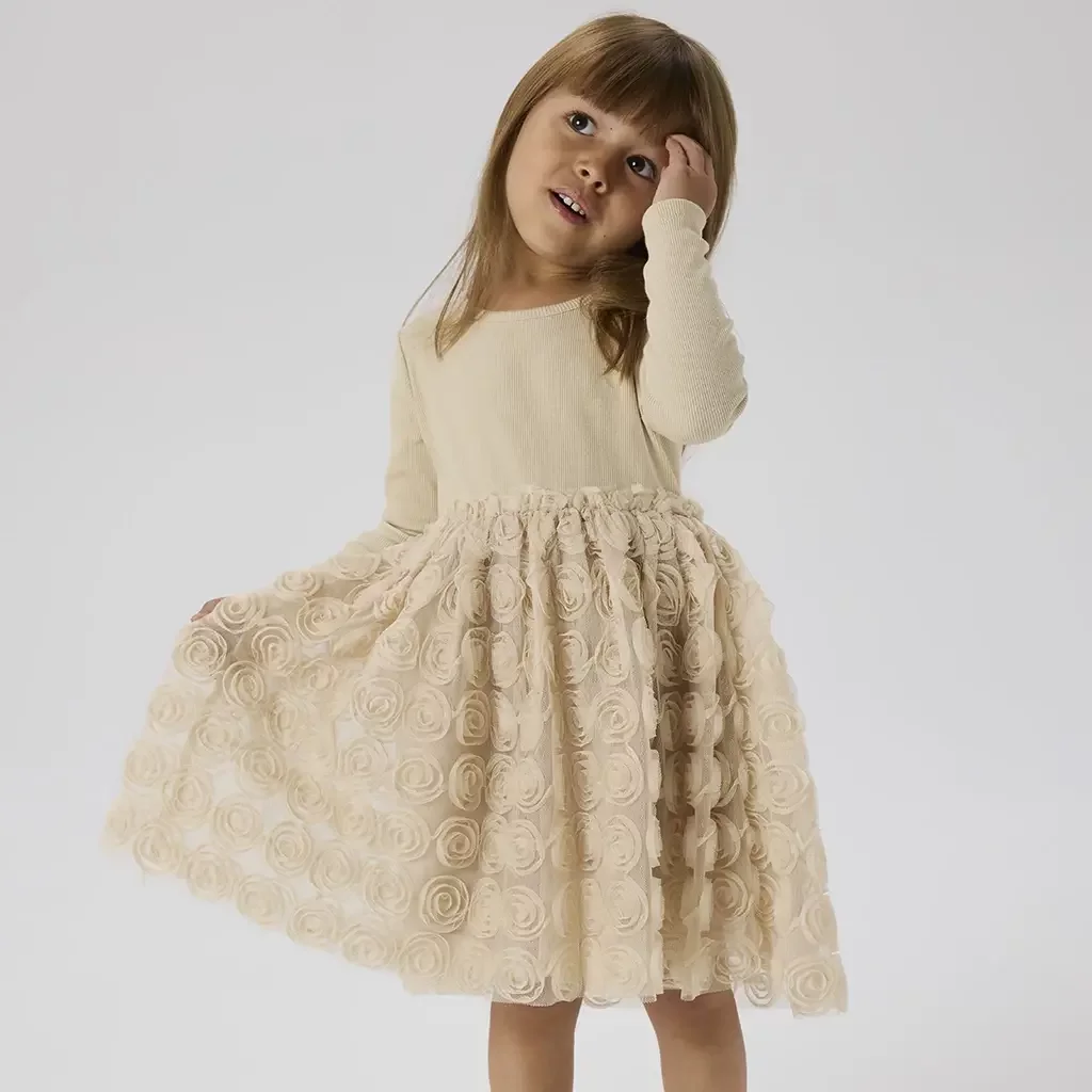 Jurk tulle Sykia (cement)