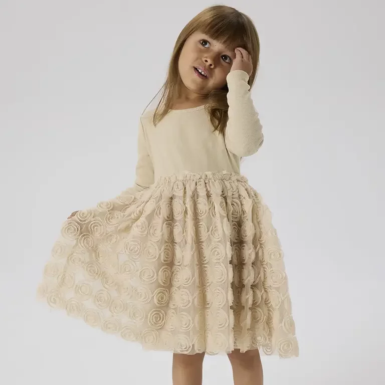 Jurk tulle Sykia (cement)