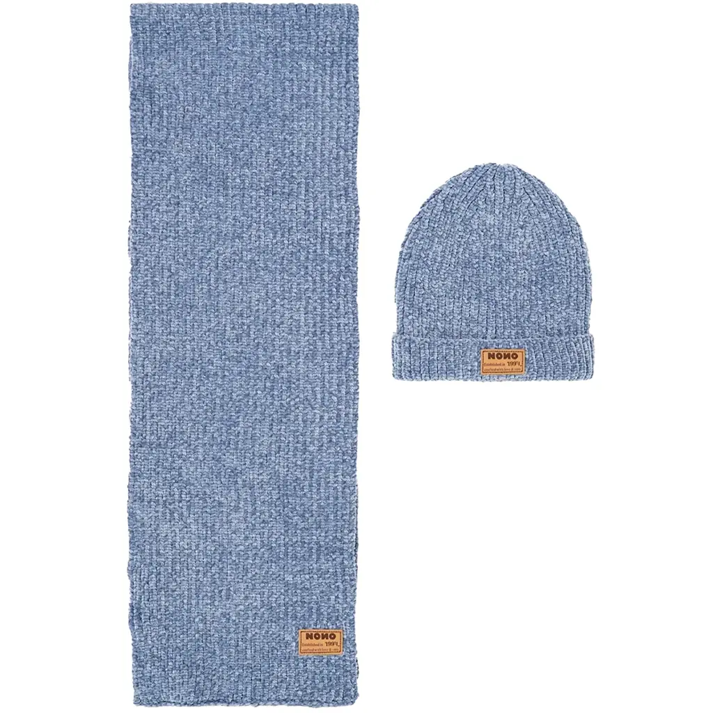 Set gebreide sjaal en muts Rana (blauw)