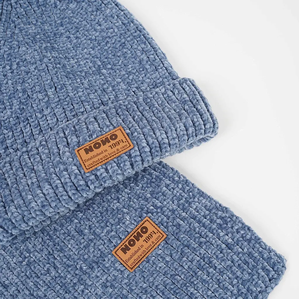 Set gebreide sjaal en muts Rana (blauw)