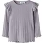 Name It Longsleeve rib ruffle SLIM Blitta (lilac marble melange)