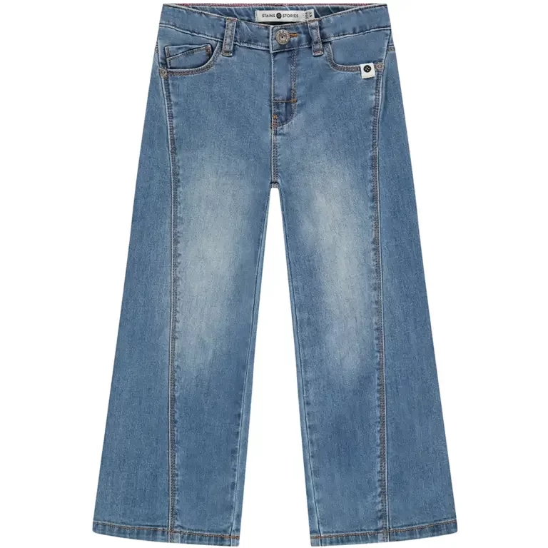 Spijkerbroek wide leg (medium blue)